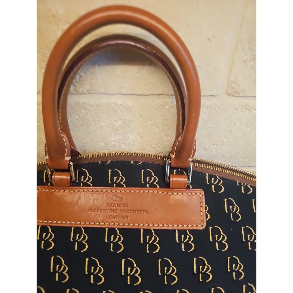 Dooney & Bourke Shadow Satchel Medium Monogram Blue Brown Florentine
